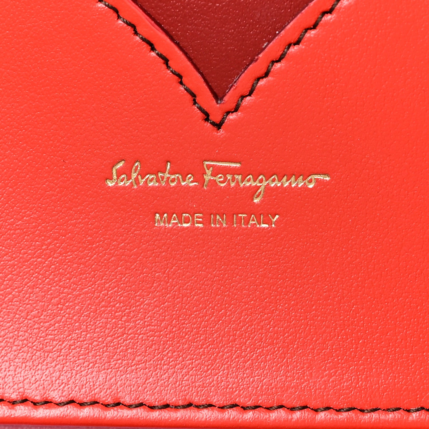 Salvatore Ferragamo Calfskin Vara Bow Top Handle Wallet On Strap Red Pink 5 of 6