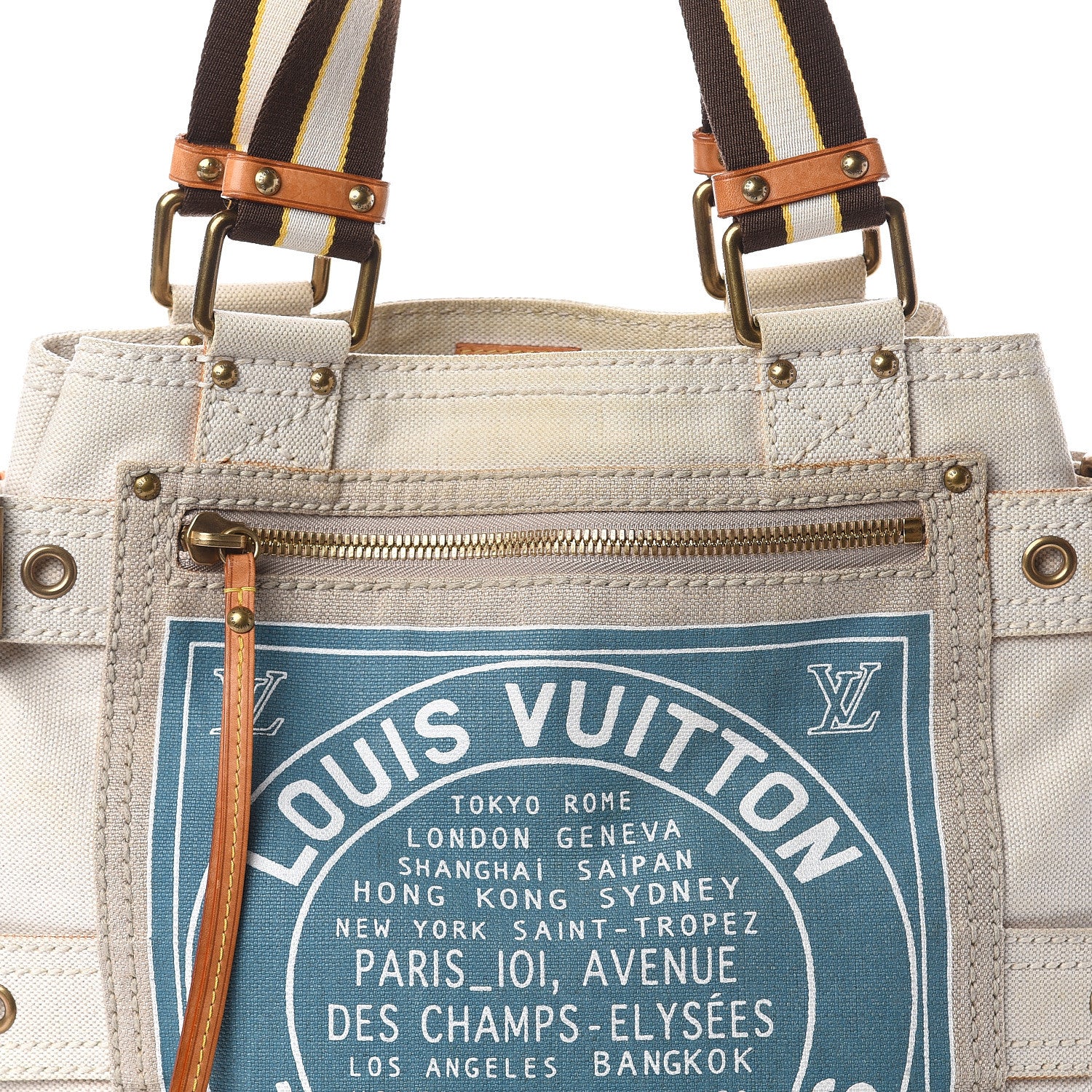 Louis Vuitton Toile Globe Shopper Cabas MM Blue 6 of 8
