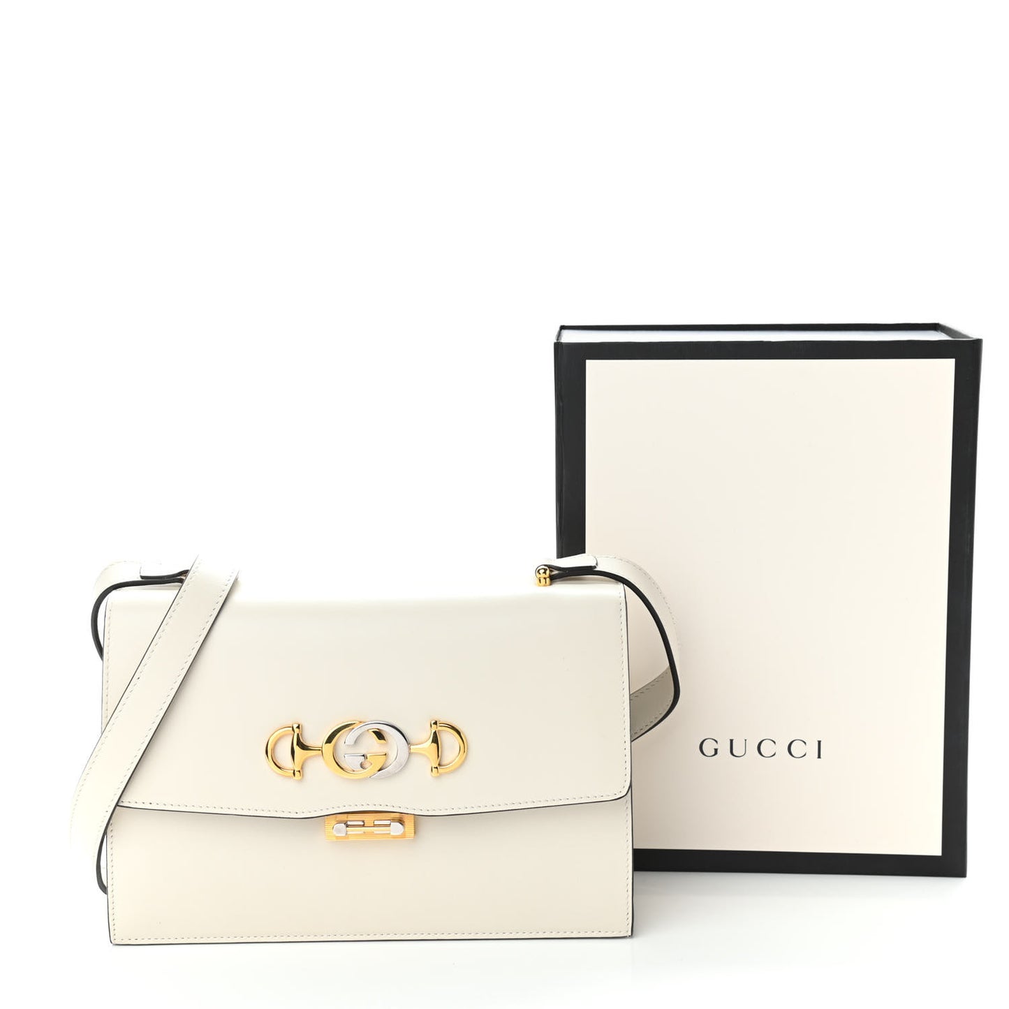 Grained Calfskin Small Zumi Shoulder Bag Mystic White