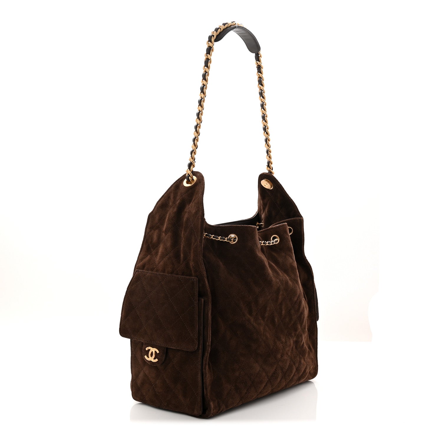 Chanel Suede Quilted Medium Chanel 25 Handbag Dark Brown 4 of 11