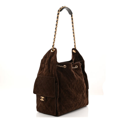 Chanel Suede Quilted Medium Chanel 25 Handbag Dark Brown 4 of 11