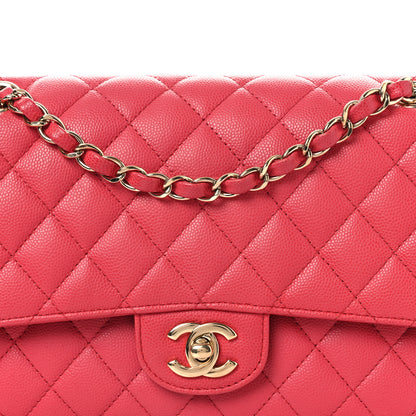 Chanel Caviar Quilted Medium Double Flap Dark Pink 8 of 12