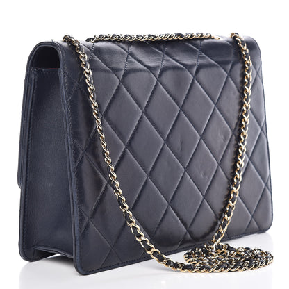 Chanel Lambskin Quilted Medium Golden Class Flap Marine 3 of 16