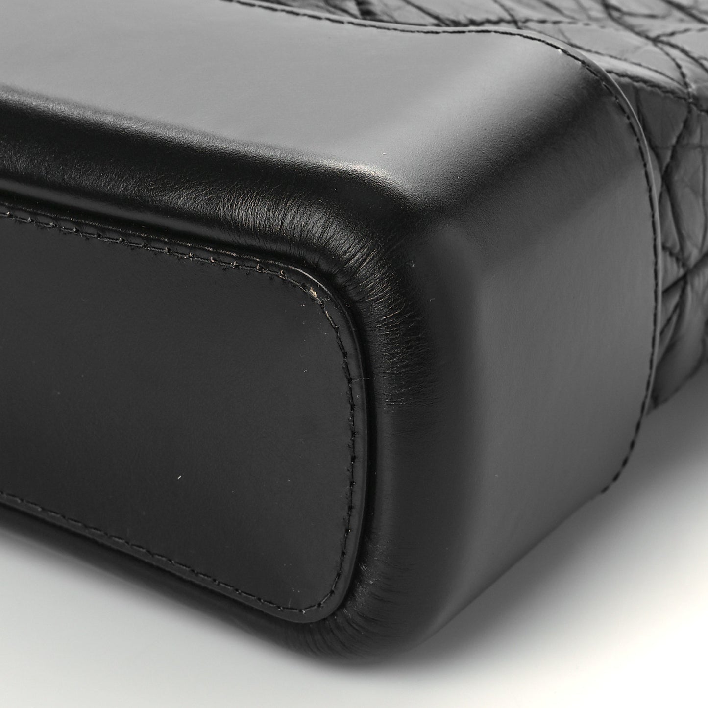Aged Calfskin Quilted Medium Gabrielle Hobo Black
