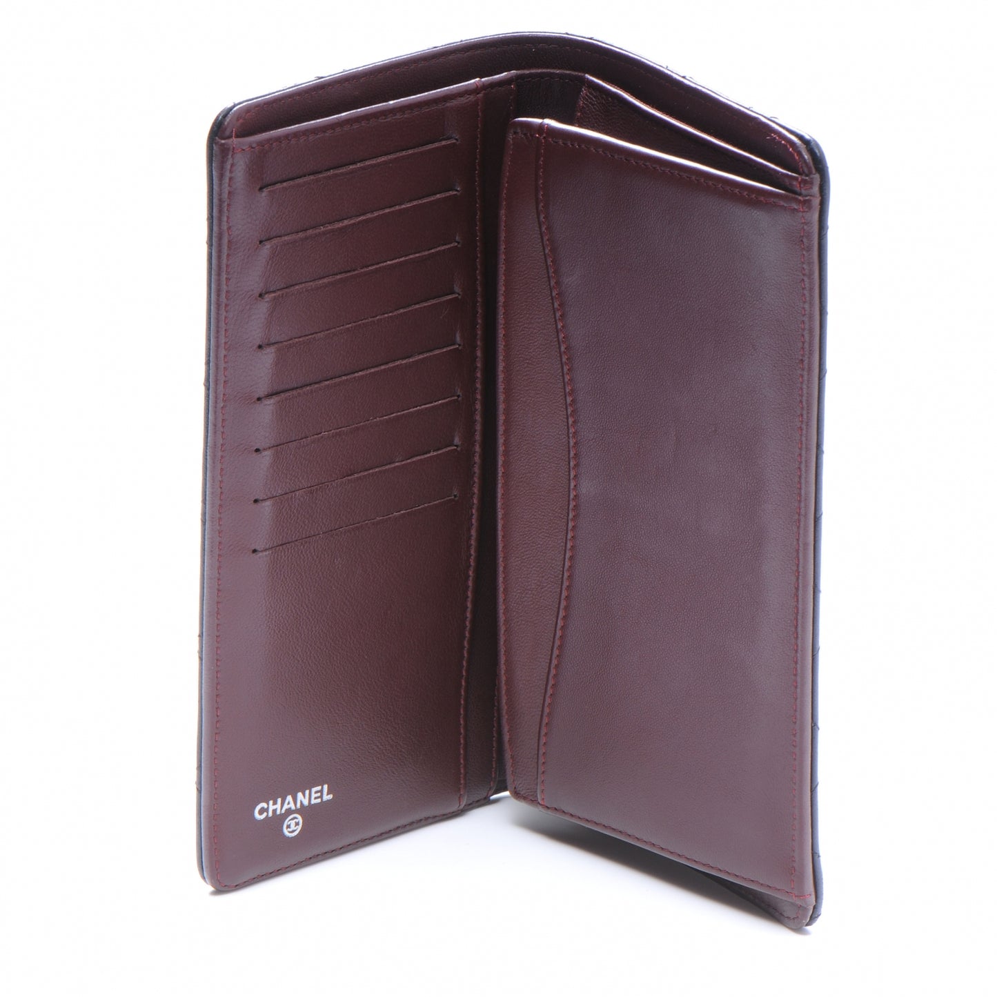 Lambskin Quilted Yen Wallet Black