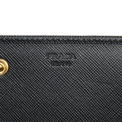 Prada Saffiano Metal Continental Flap Wallet Nero Black 5 of 6