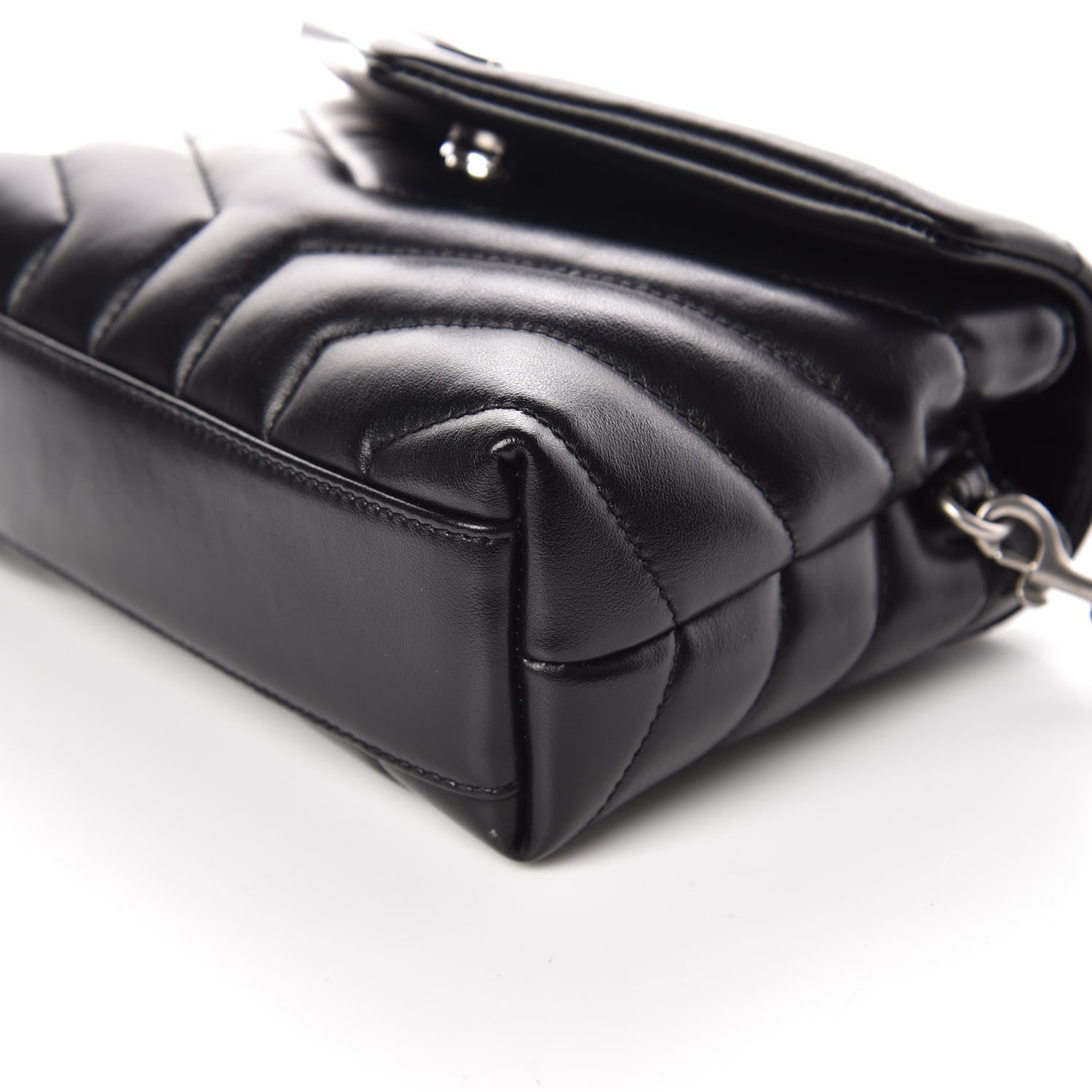 Saint Laurent Calfskin Y Quilted Monogram Toy Loulou Crossbody Bag Black 10 of 10