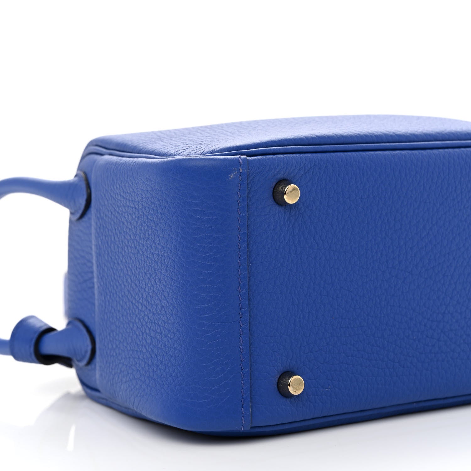 Hermes Taurillon Clemence Mini Lindy 20 Bleu Electrique 9 of 10