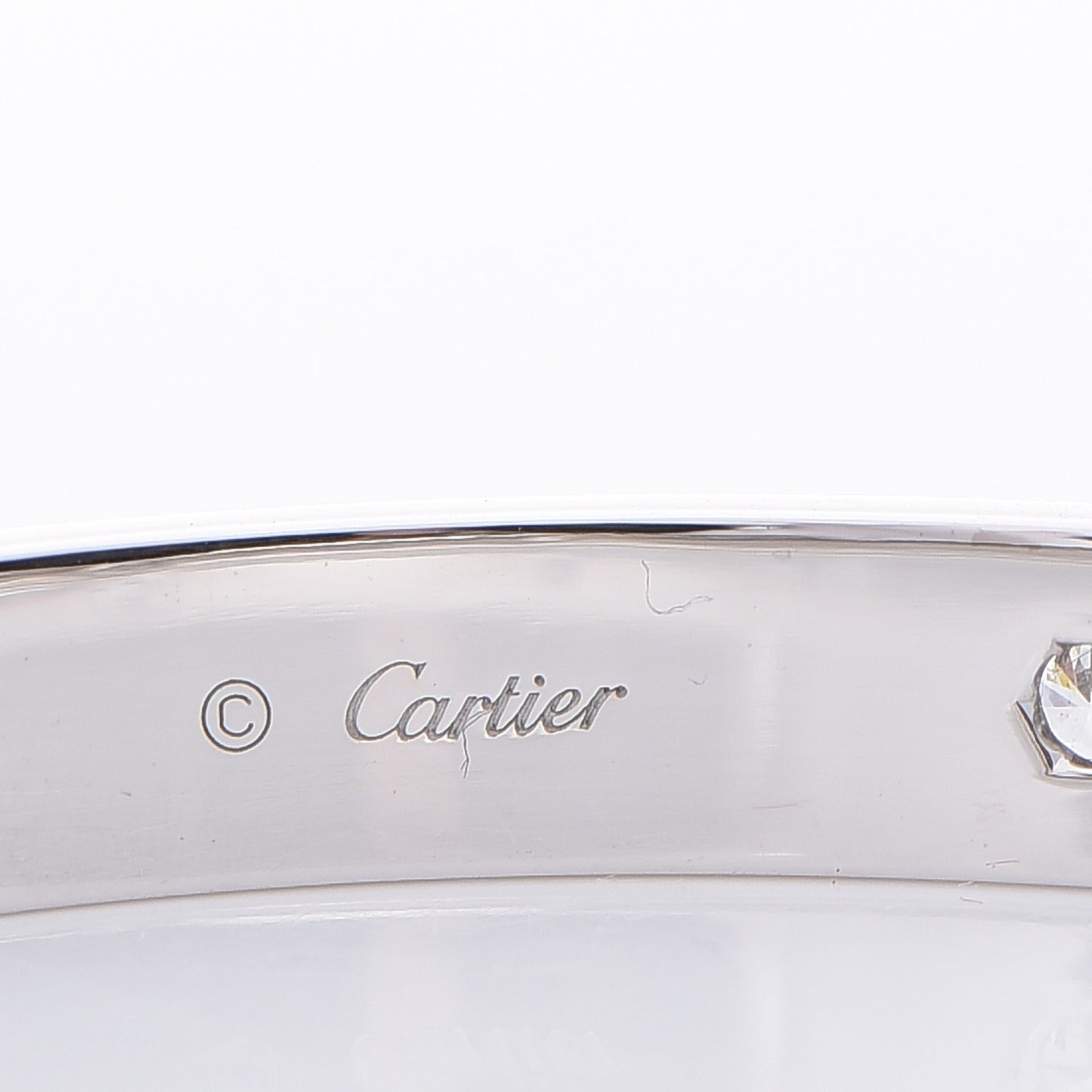 18K White Gold 4 Diamond LOVE Bracelet 17