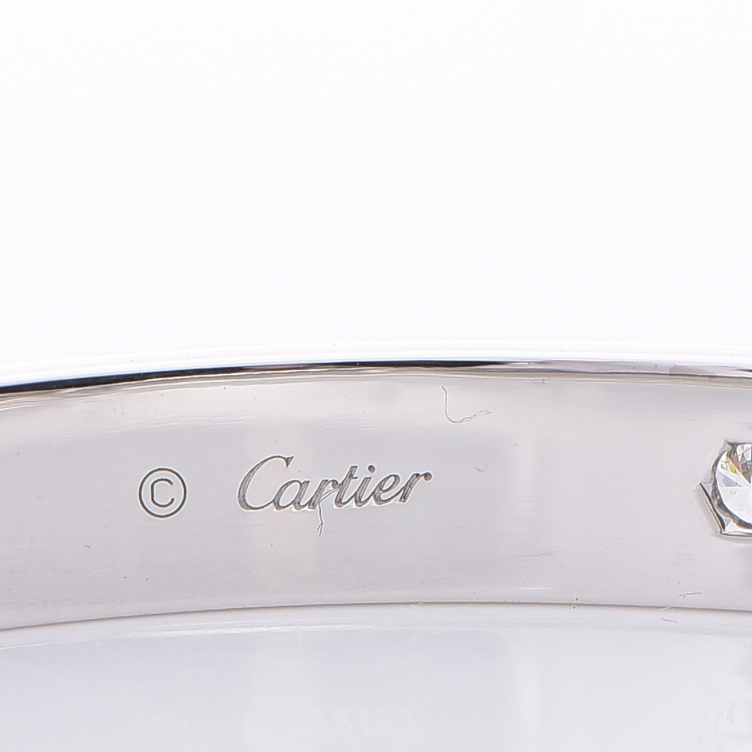 Cartier 18K White Gold 4 Diamond LOVE Bracelet 17 4 of 11