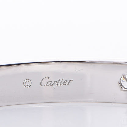 Cartier 18K White Gold 4 Diamond LOVE Bracelet 17 4 of 11