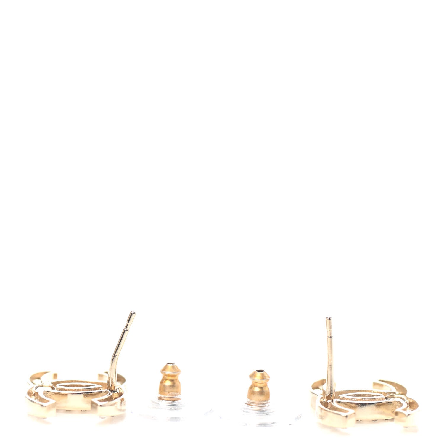 Chanel Crystal CC Large Earrings Gold 3 of 4