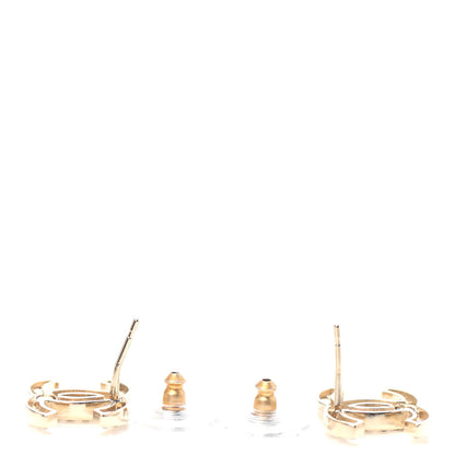 Chanel Crystal CC Large Earrings Gold 3 of 4
