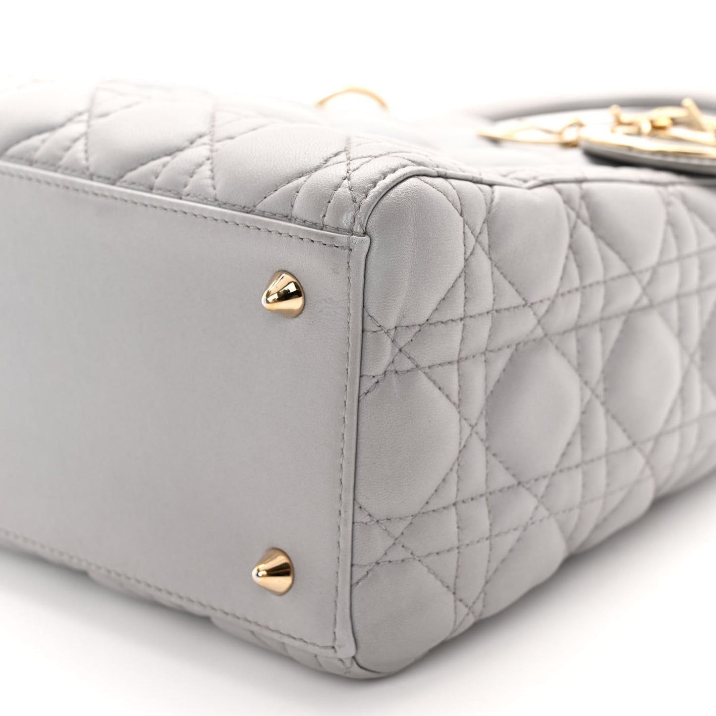 Lambskin Cannage Medium Lady Dior Grey