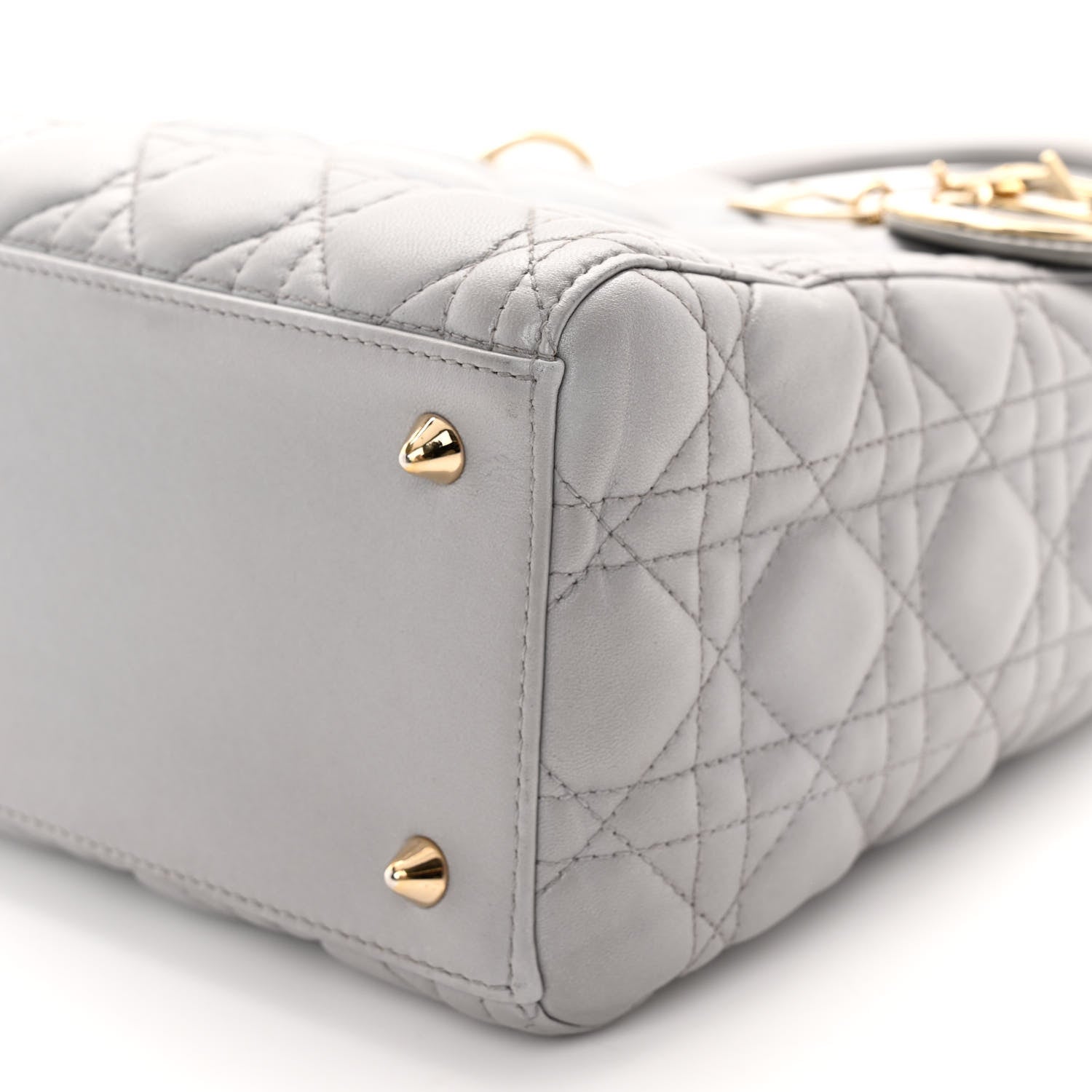 Christian Dior Lambskin Cannage Medium Lady Dior Grey 10 of 12