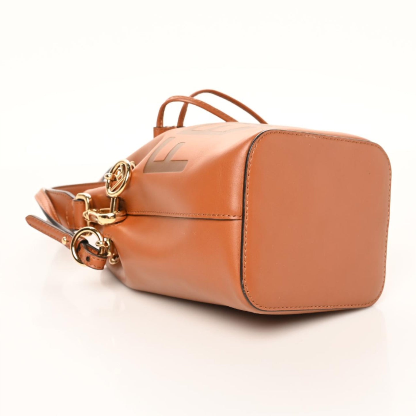 Vitello King F is Fendi Logo Embossed Mini Mon Tresor Bucket Bag Cuoio