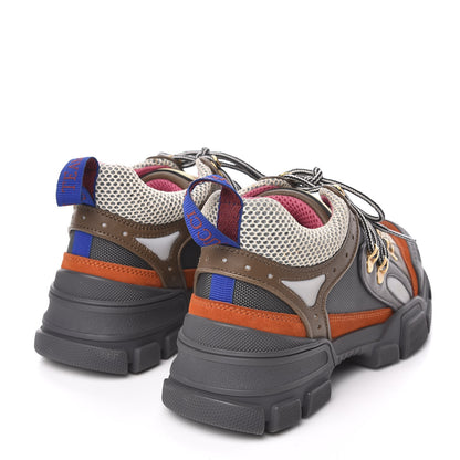 Gucci X SEGA Mesh Canvas Calfskin Womens Flashtrek Sneakers 37 White Box Pink Ardesia Loess 4 of 8