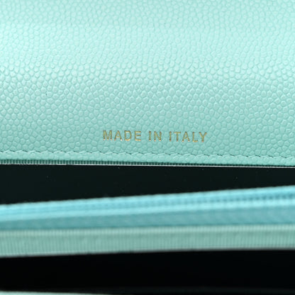 Chanel Caviar Quilted Square Wallet On Chain WOC Light Blue 7 of 12