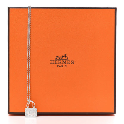 Hermes 18K White Gold Diamond Constance Amulettes Pendant Necklace 7 of 7