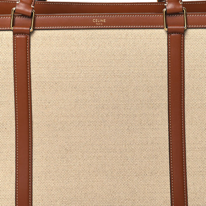 Celine Canvas Calfskin Medium Cabas 16 Tote Natural Tan 8 of 11