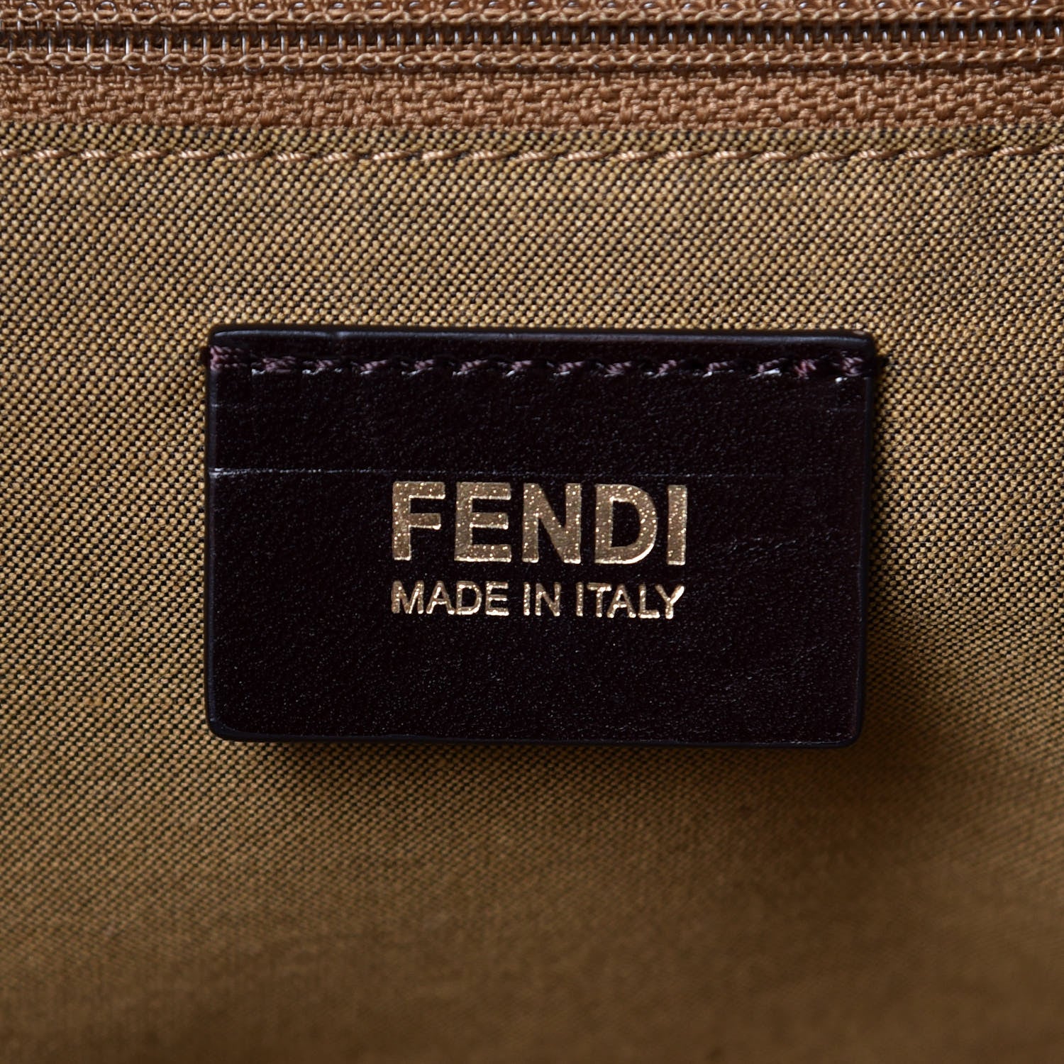 Fendi Zucca Vitello Large Chef Tote Tobacco Oro Moro 8 of 9