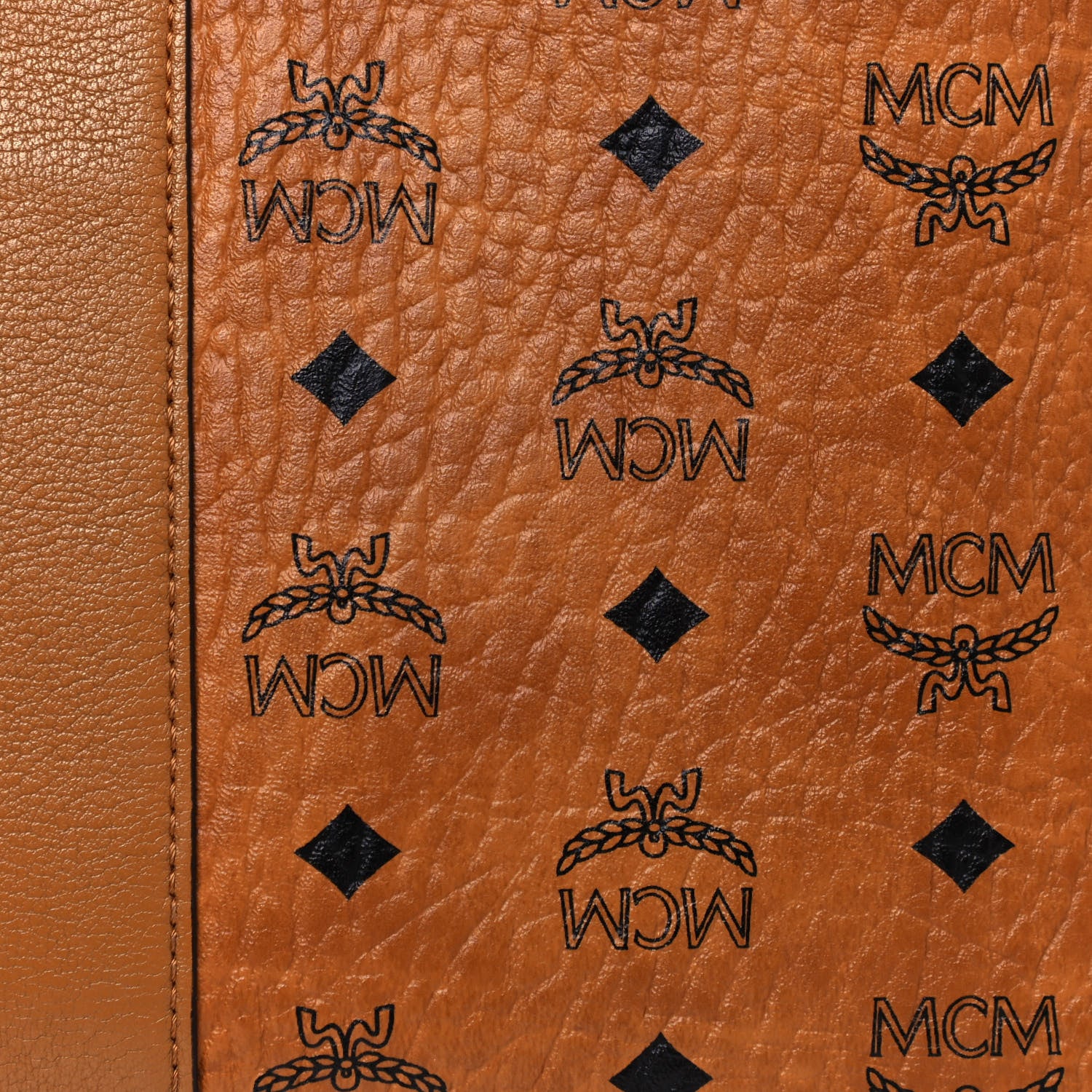 MCM Visetos Large Liz Reversible Shopper Tote Cognac 6 of 19