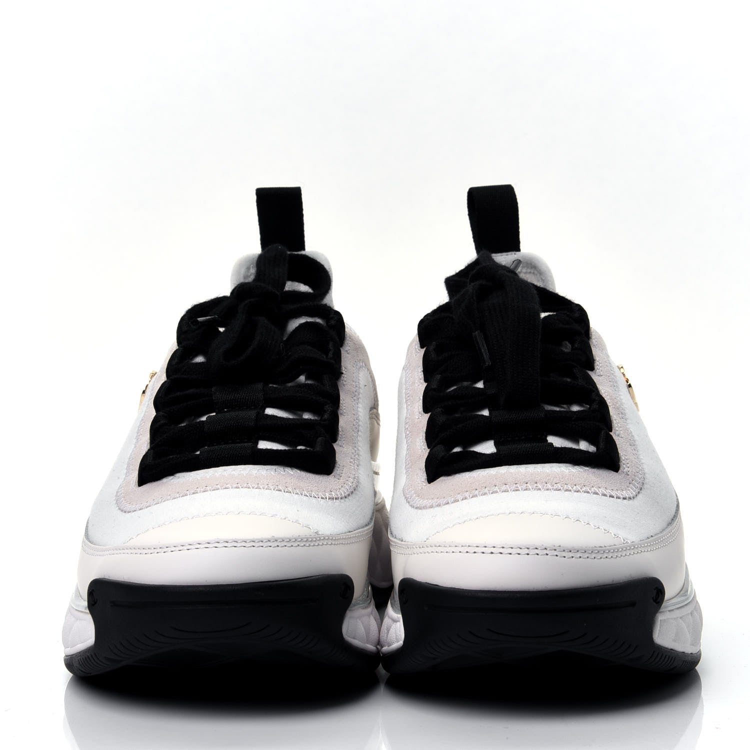 Chanel Velvet Calfskin Mixed Fibers CC Sneakers 36 Ivory 2 of 11