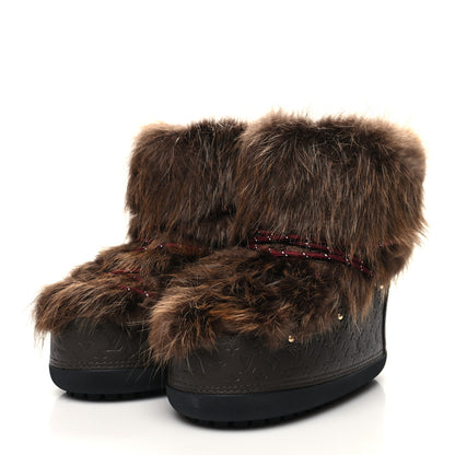 Louis Vuitton Beaver Calfskin Monogram Off Piste Flat Half Boots 37 Brown 3 of 7
