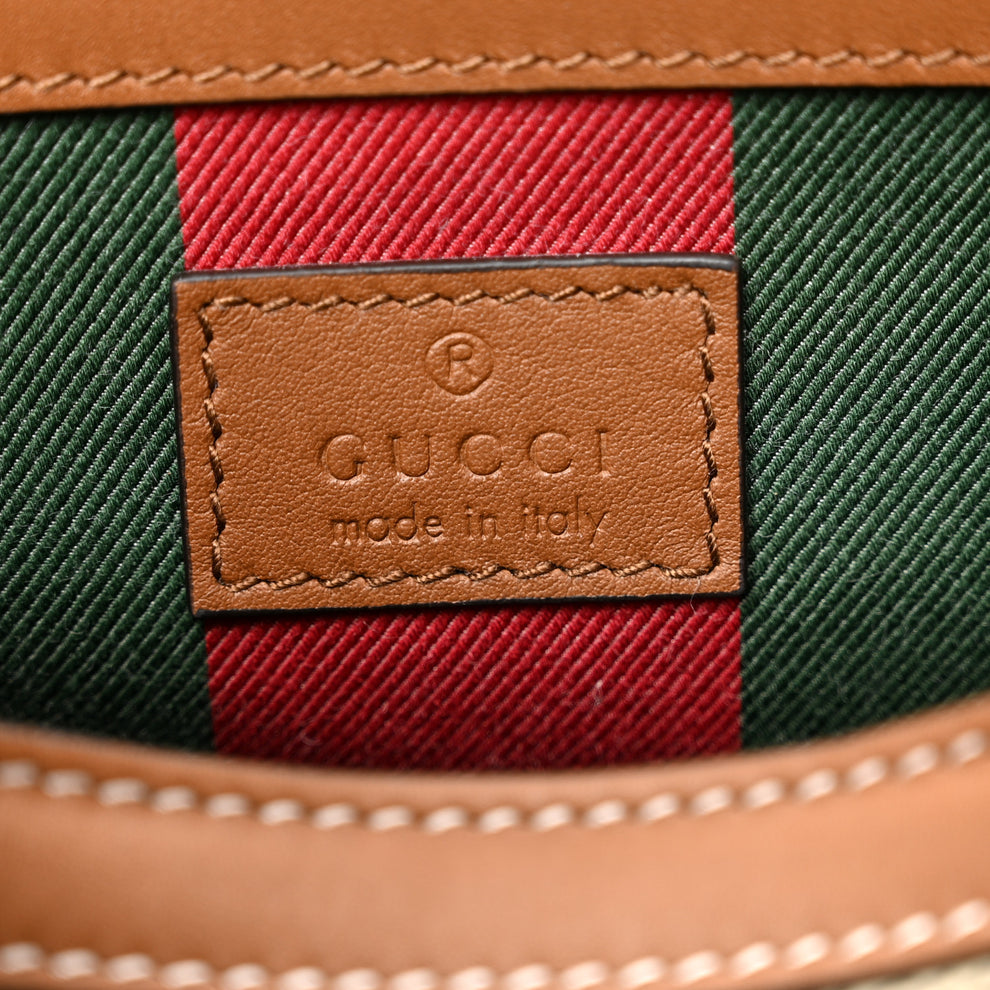 Gucci GG Icon Monogram Padlock Shoulder Bag Beige Dark Brown 1874628 ...