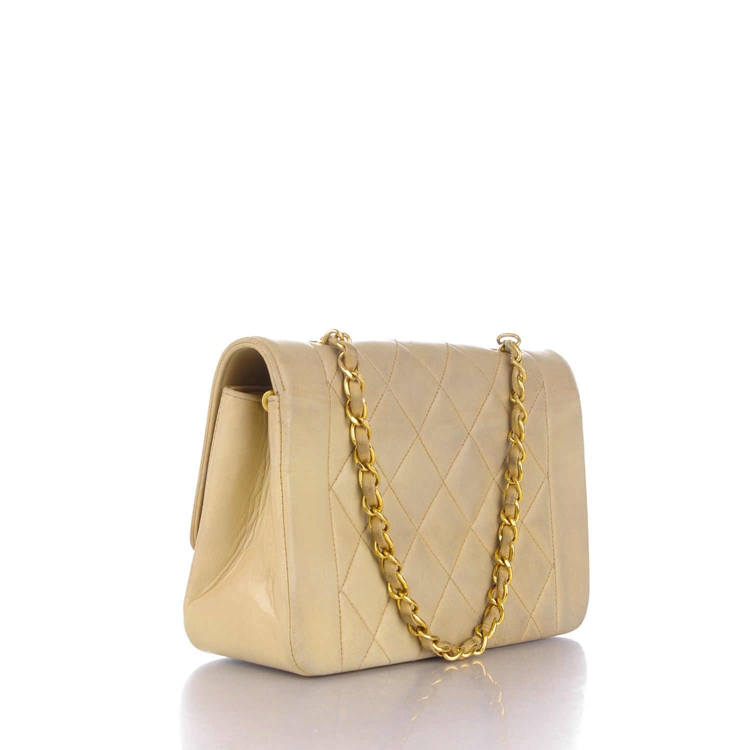 Chanel Lambskin Quilted Small Single Flap Beige 3 of 9