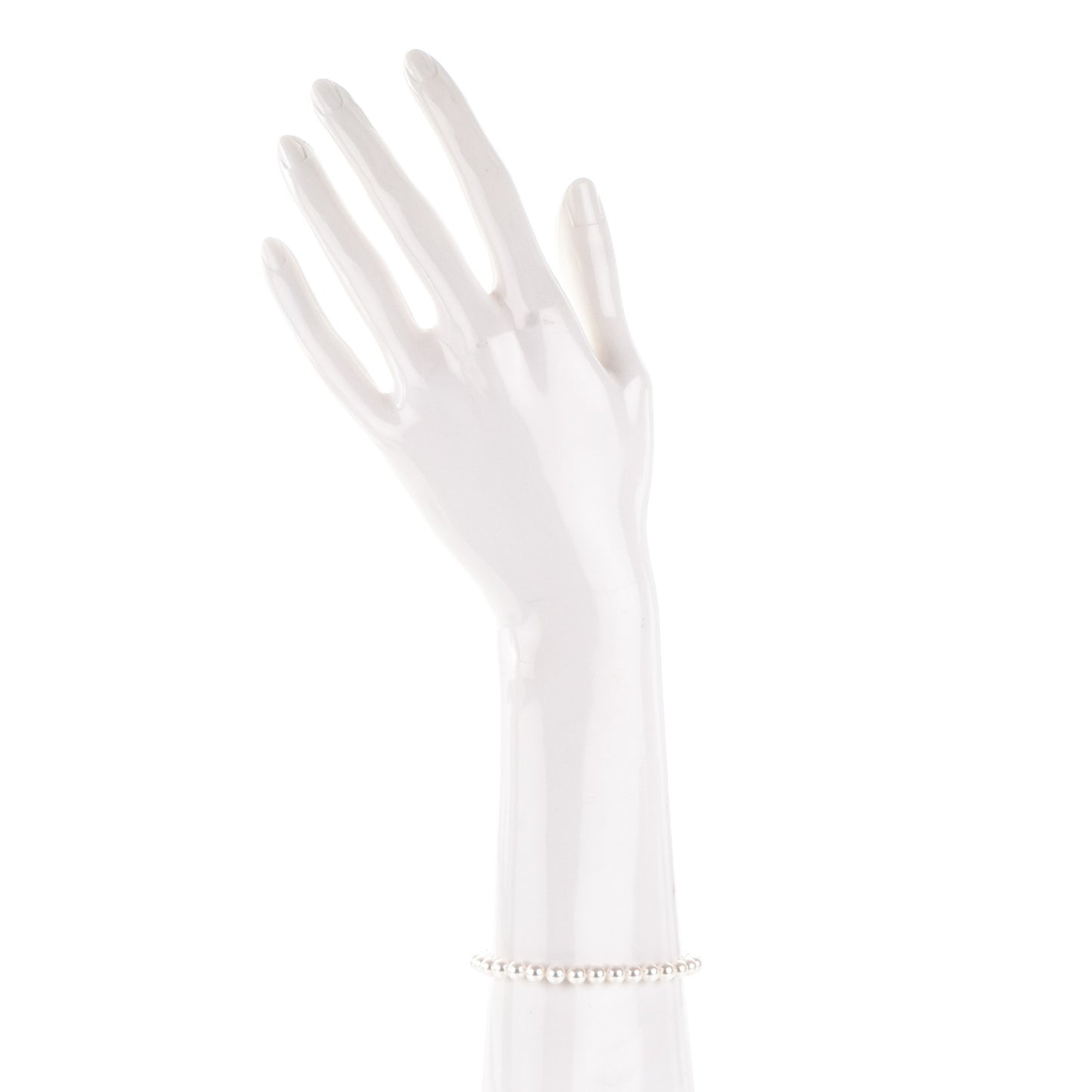 18K White Gold Diamond Akoya Cultured Pearl 5mm Strand Bracelet