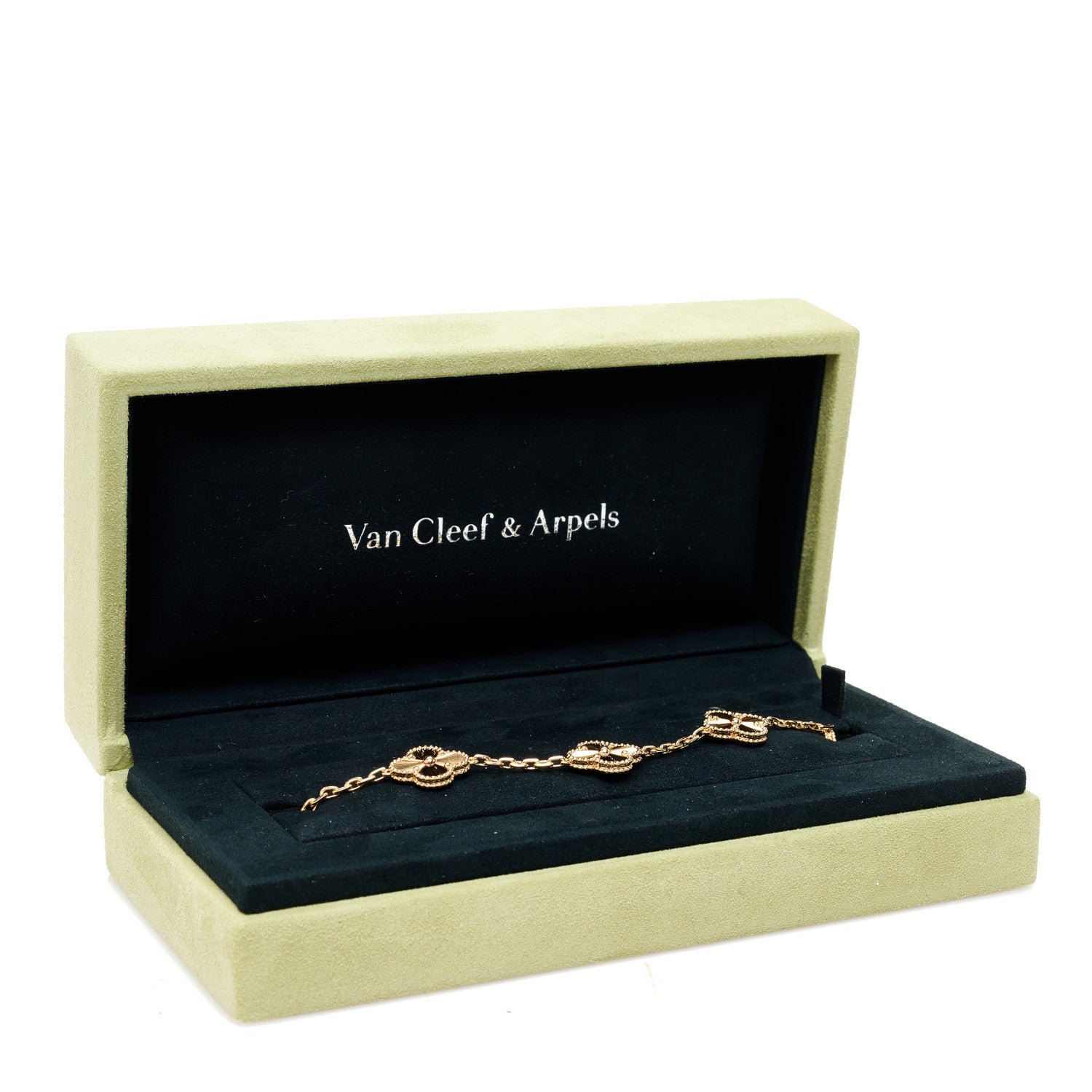 Van Cleef & Arpels 18K Yellow Gold 5 Motifs Guilloche Vintage Alhambra Bracelet 5 of 5