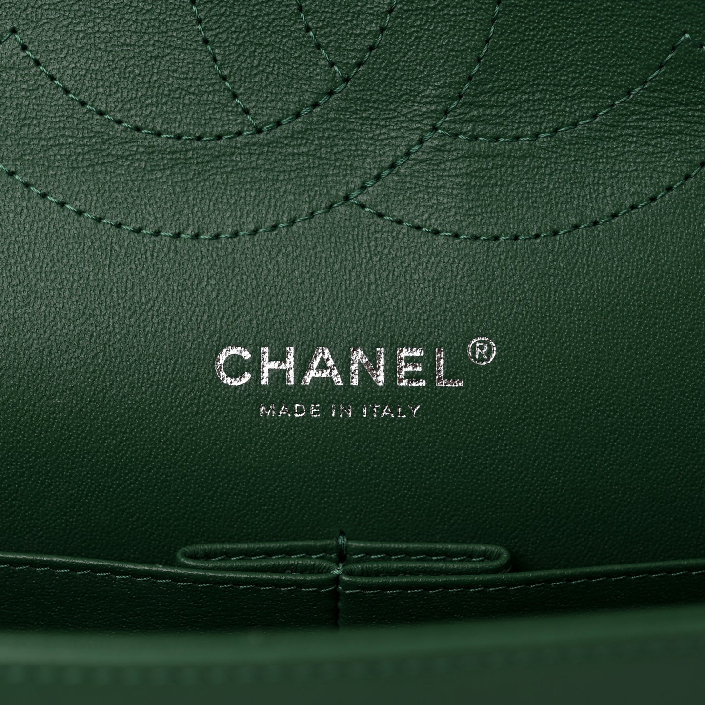 Lambskin Quilted Jumbo Double Flap Green