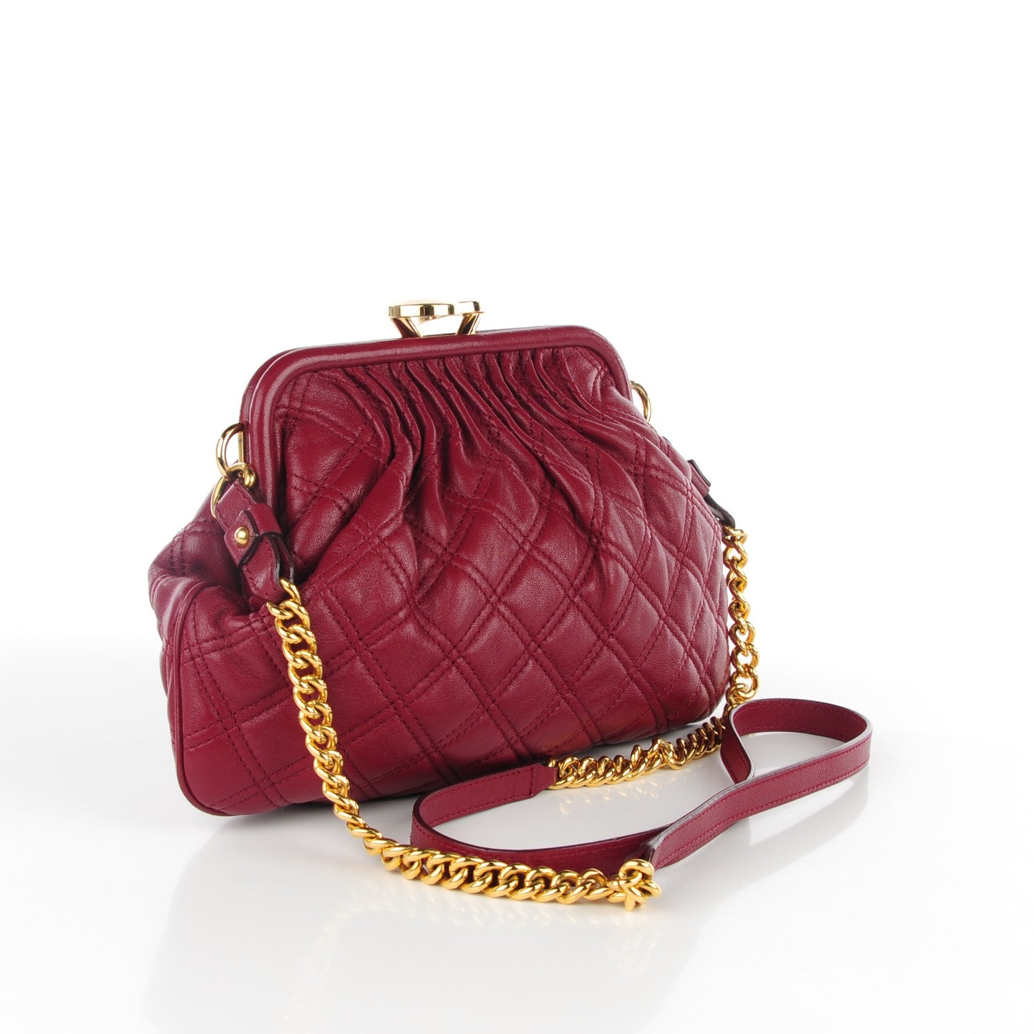 Marc Jacobs Lambskin Quilted Little Stam Bordeaux 3 of 8