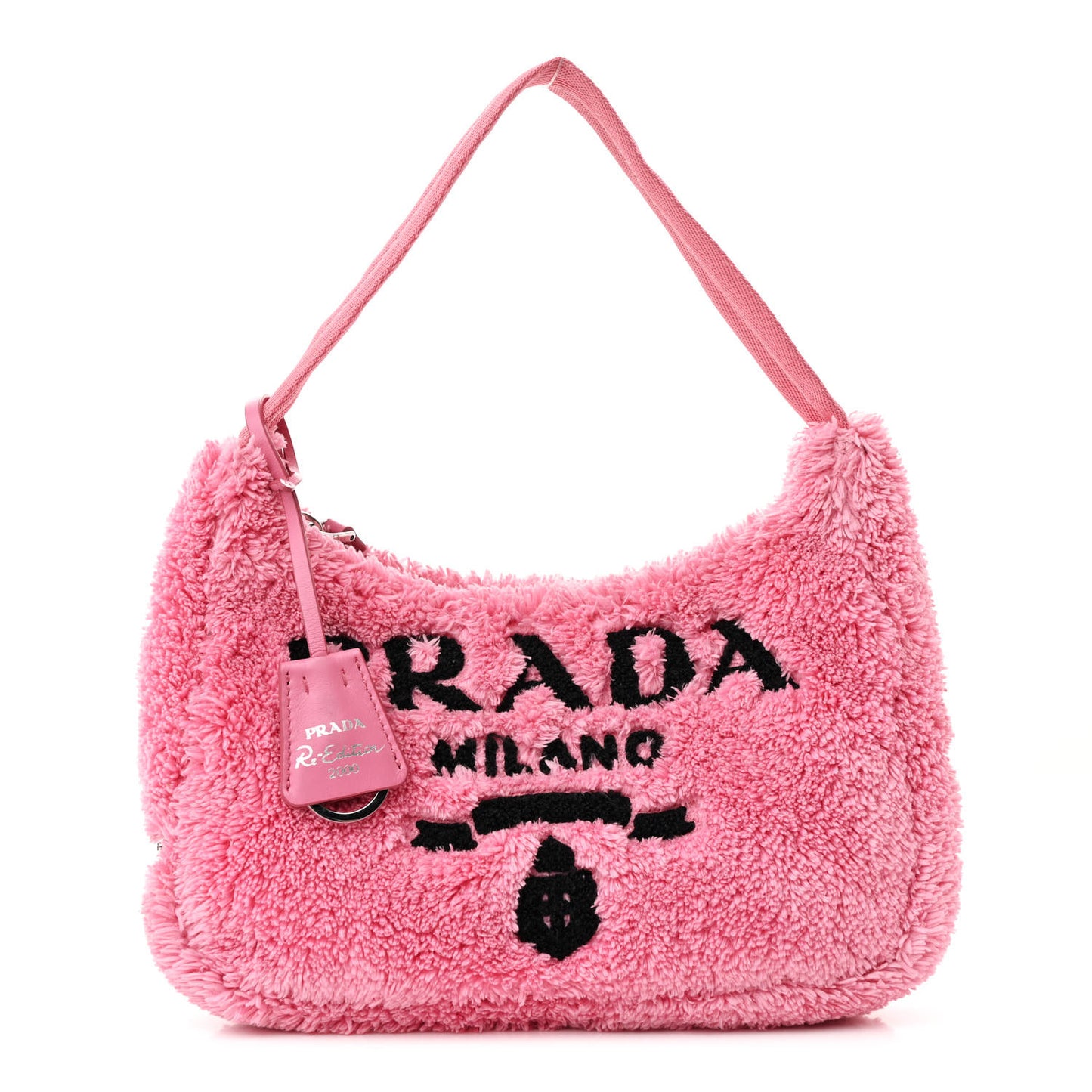 Terry Cloth Mini Re-Edition 2000 Bag Petalo Black