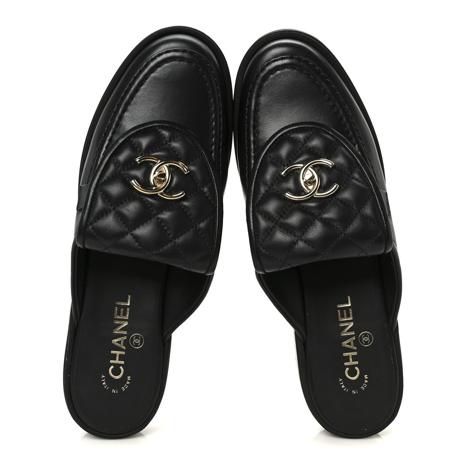 Chanel Lambskin Quilted CC Turnlock Mules 40 Black 2 of 11