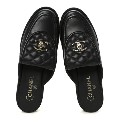 Chanel Lambskin Quilted CC Turnlock Mules 40 Black 2 of 11