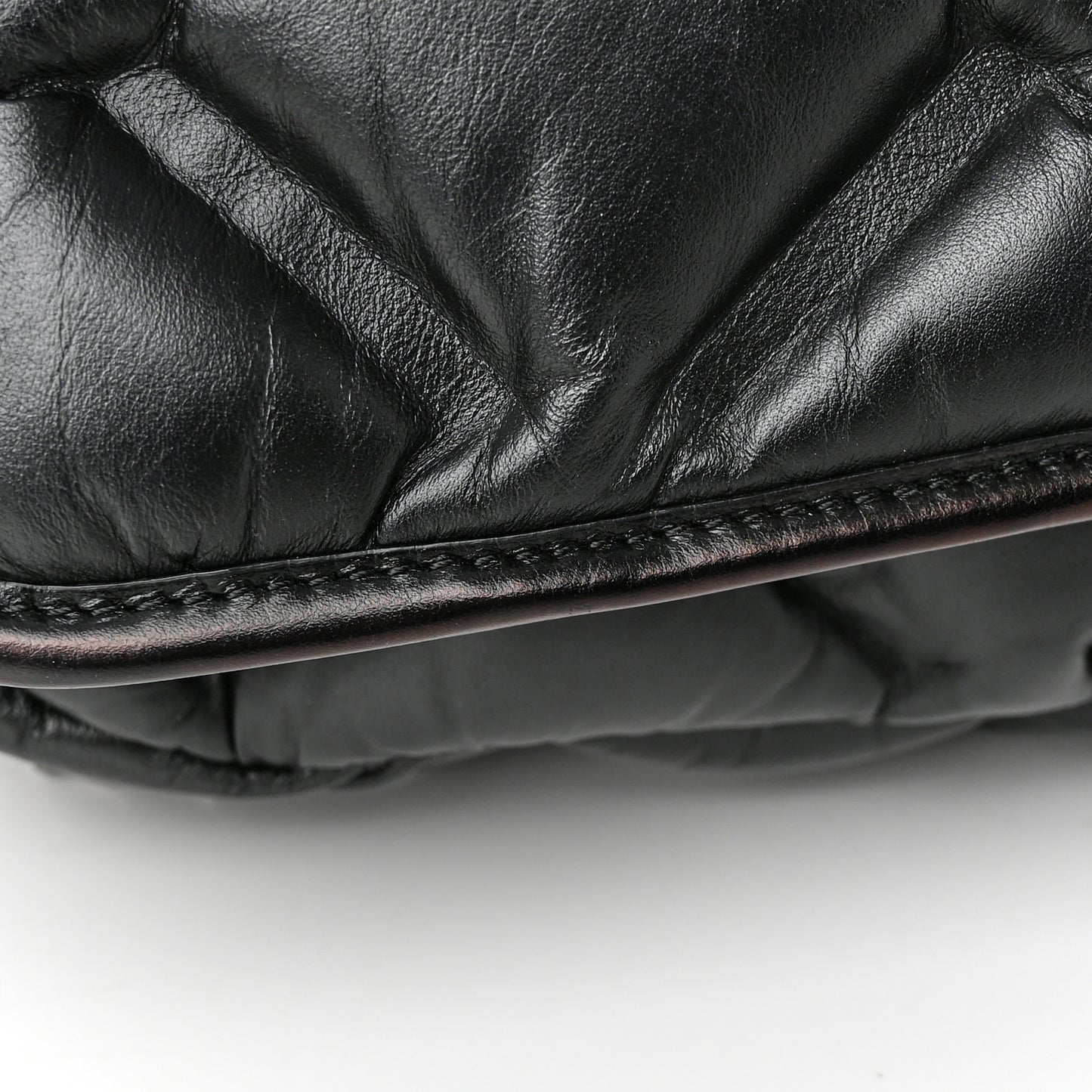 Calfskin Quilted Large Chesterfield Flap Black