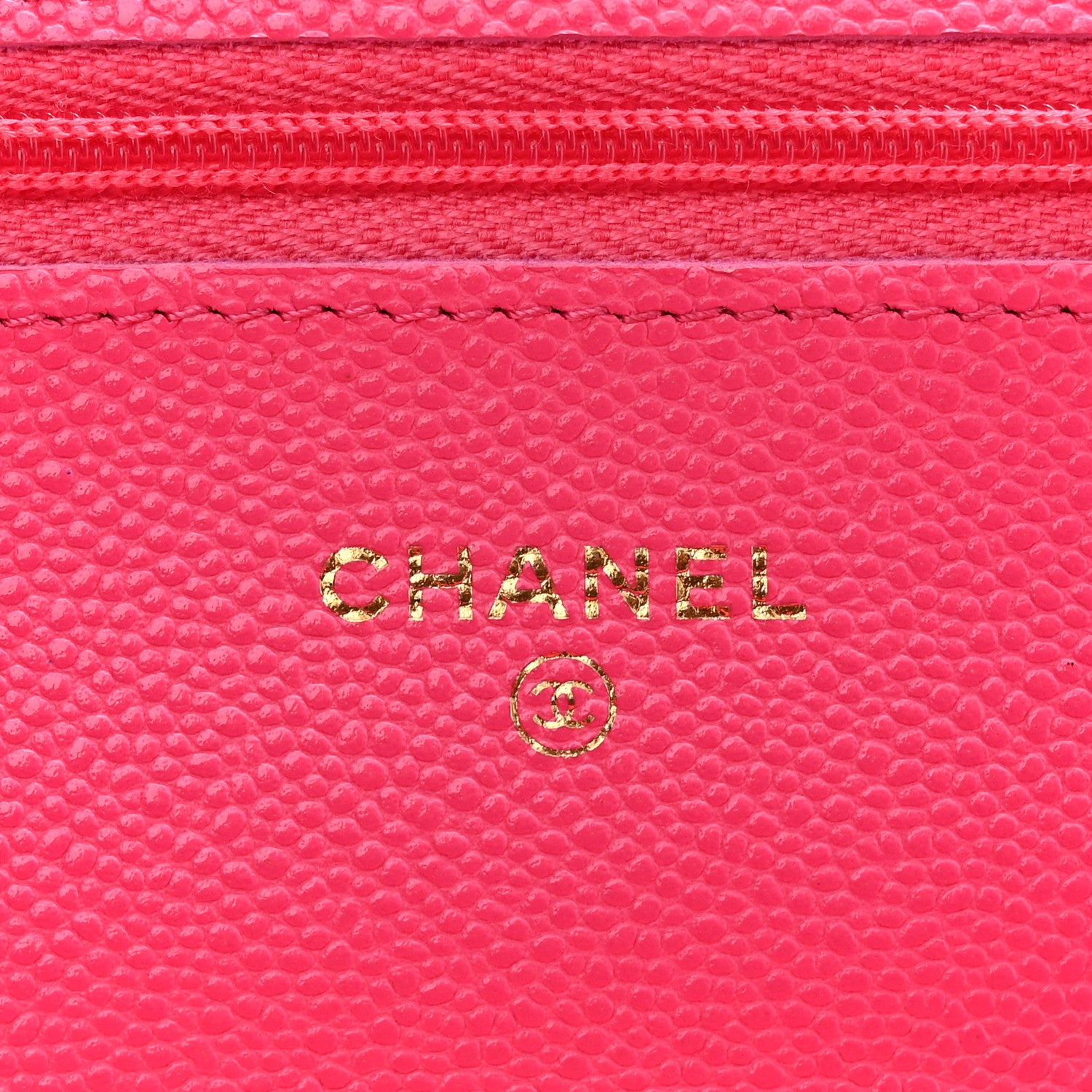Chanel Caviar Quilted Wallet on Chain WOC Fuchsia 6 of 12