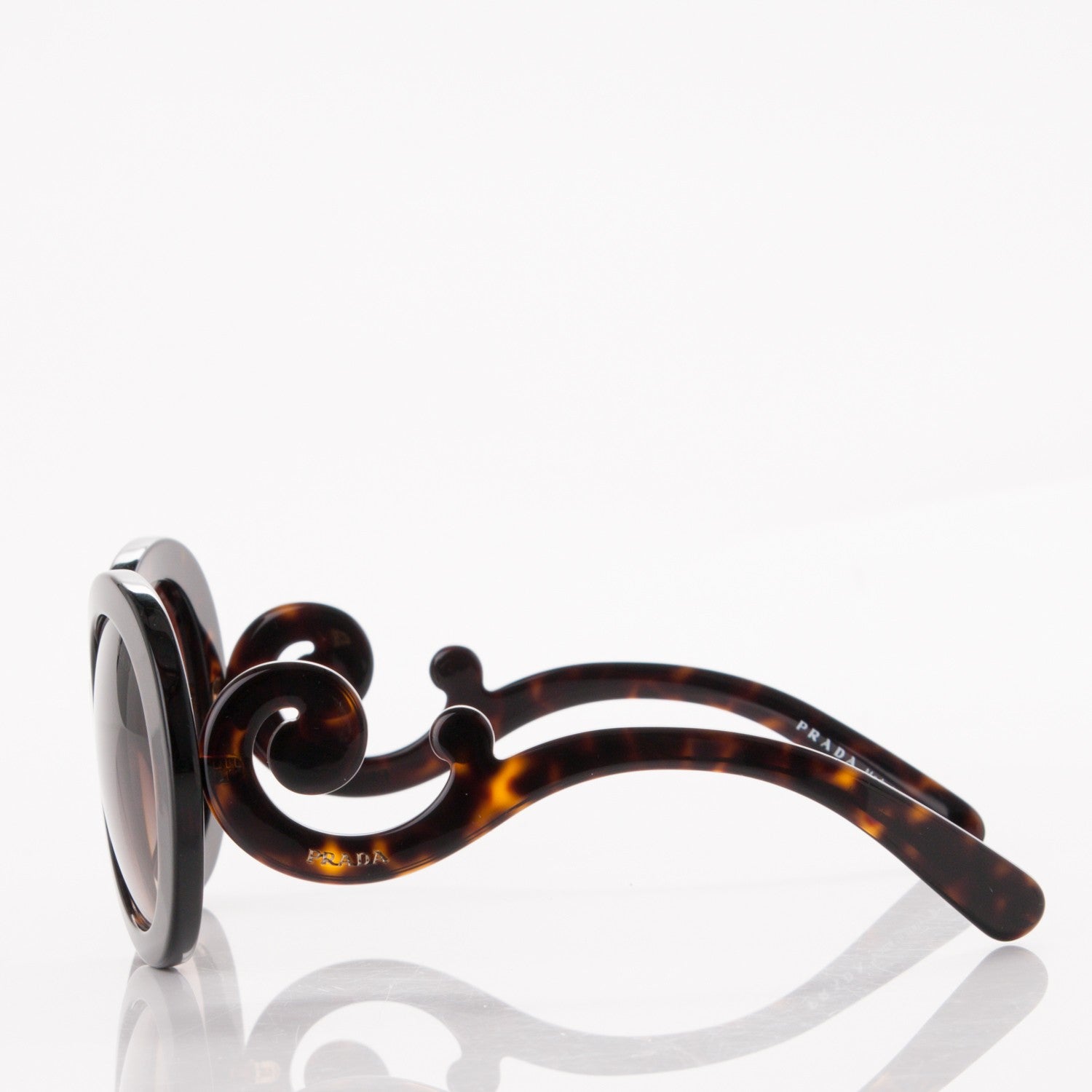 Prada Polarized Baroque Sunglasses SPR 27N Tortoise 3 of 8