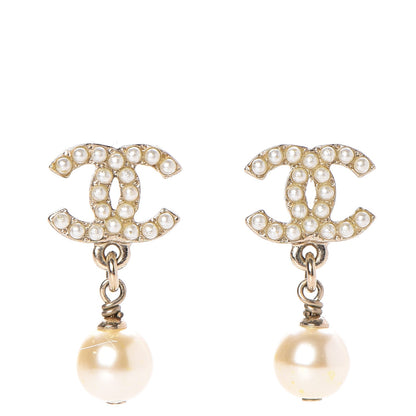 Chanel Pearl CC Drop Earrings Gold 1 of 6