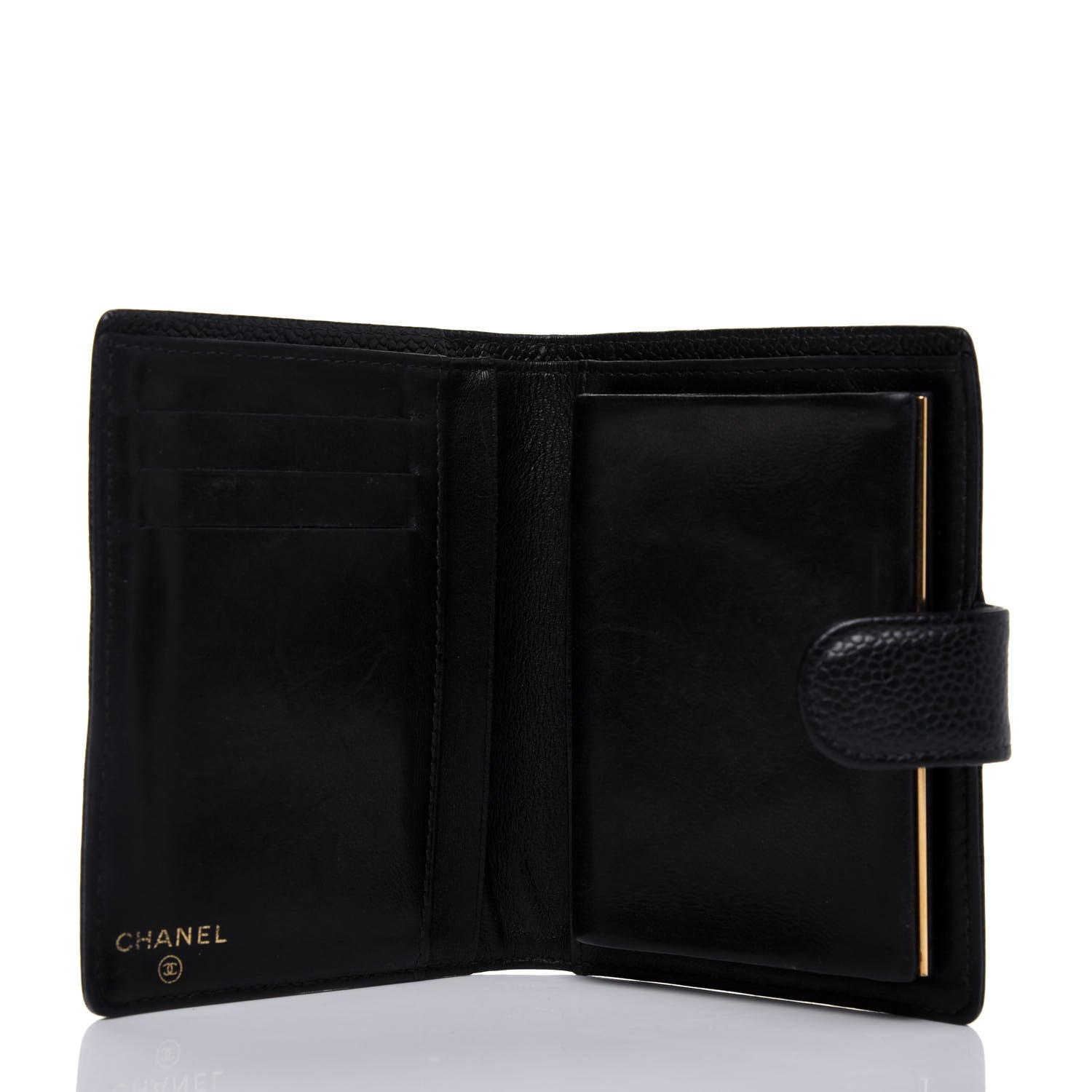 Chanel Caviar Timeless CC Compact French Wallet Black 5 of 19