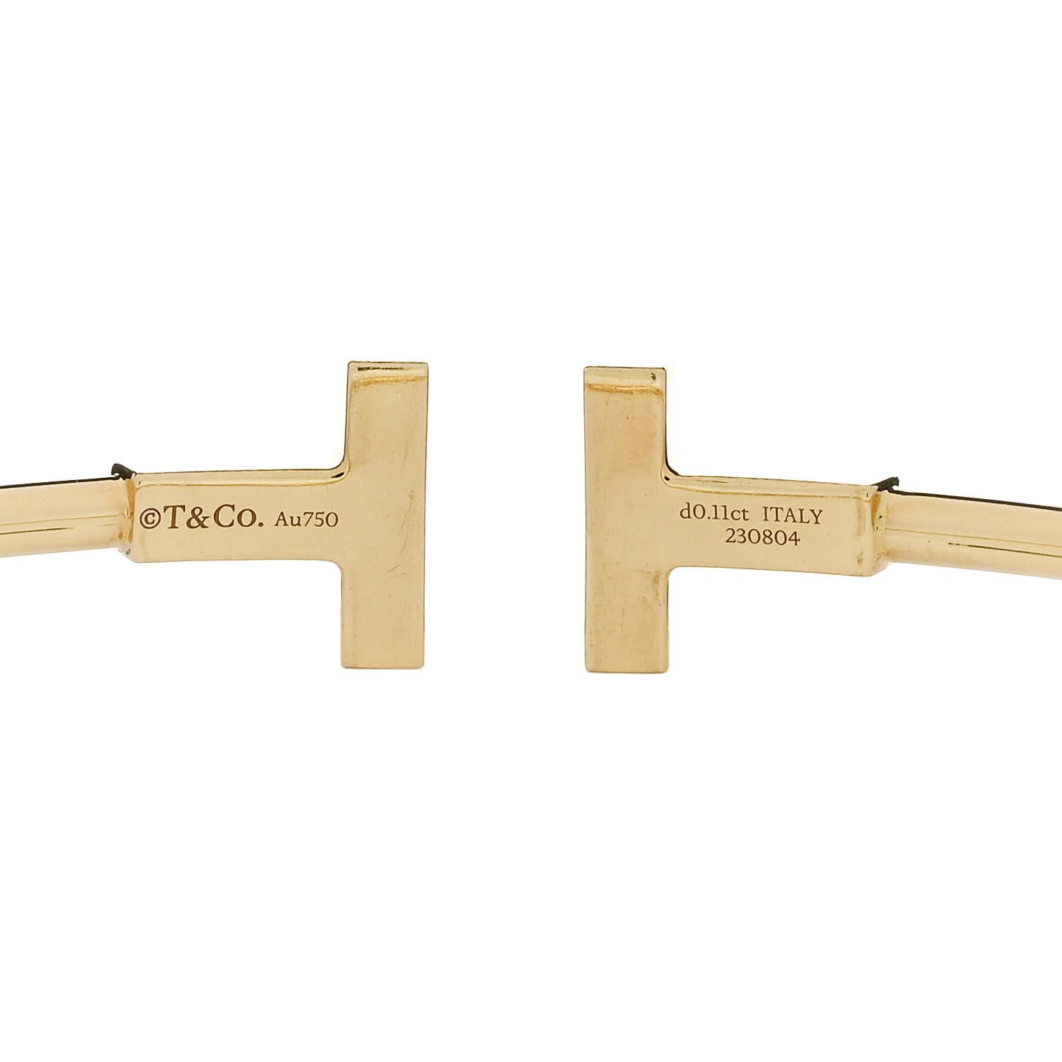 Tiffany 18K Yellow Gold Diamond Turquoise T Wire Bracelet 3 of 4