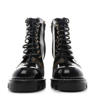 Louis Vuitton Patent Calfskin Monogram Star Trail Ankle Boots 39 Black 2 of 13