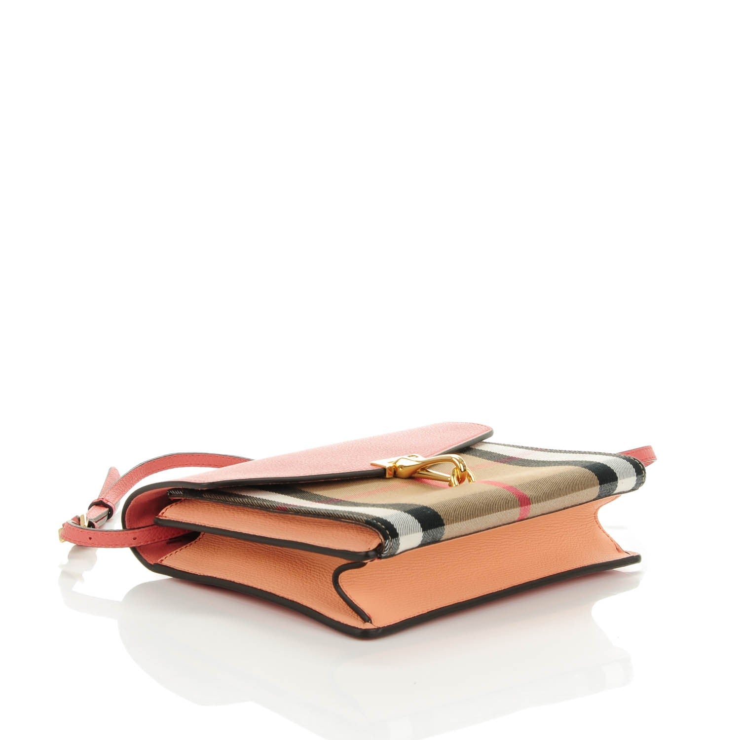 Burberry Derby Calfskin House Check Small Macken Crossbody Bag Copper Pink 4 of 8