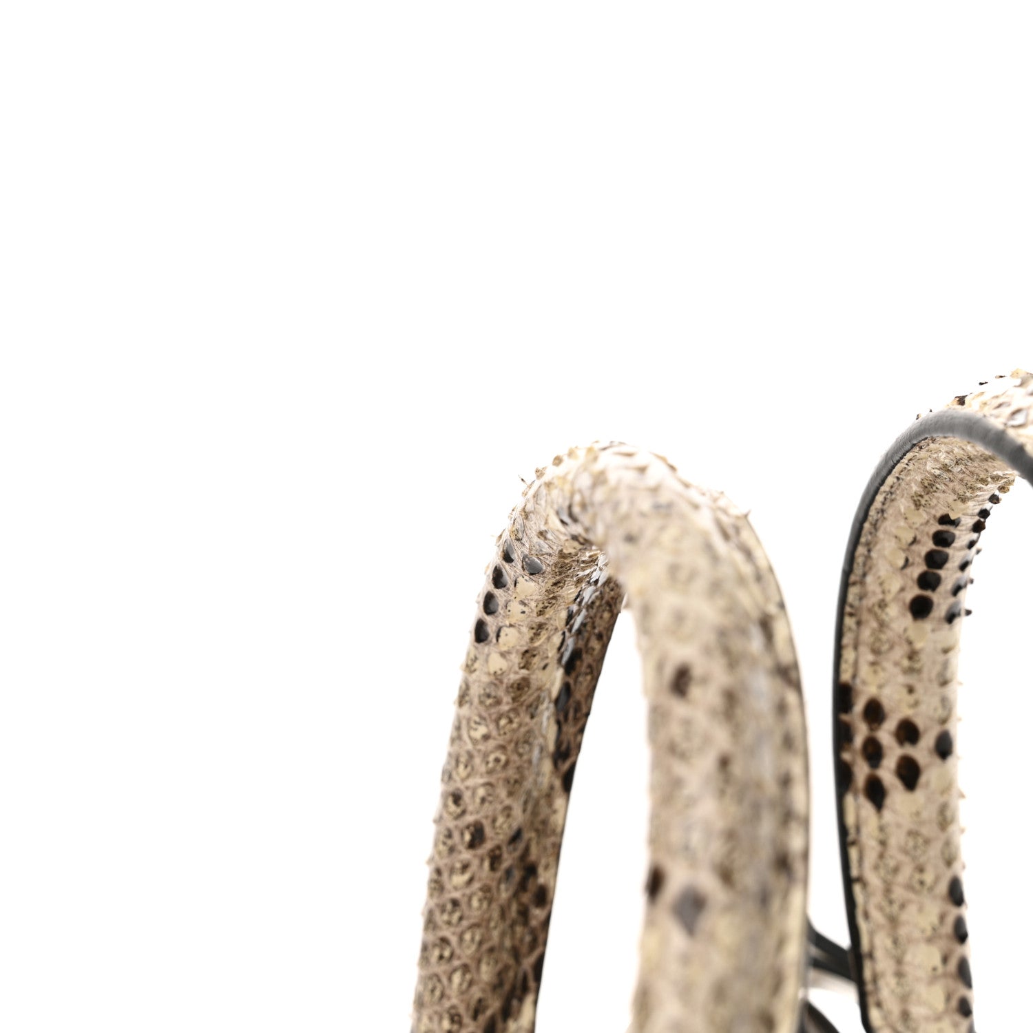 Versace Calfskin Snakeskin Mini Virtus Top Handle Shoulder Tote Optical White Natural 13 of 13