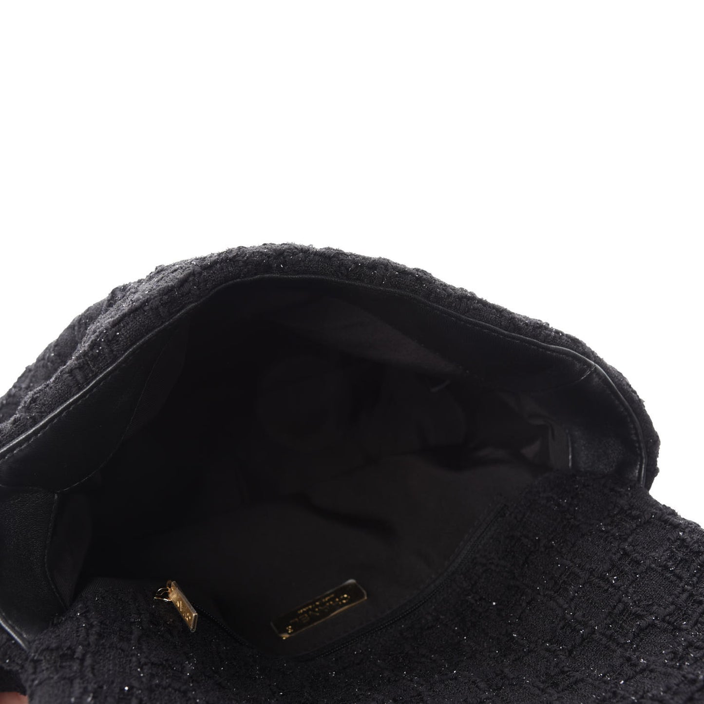 Tweed Quilted Large Chanel 19 Flap Black