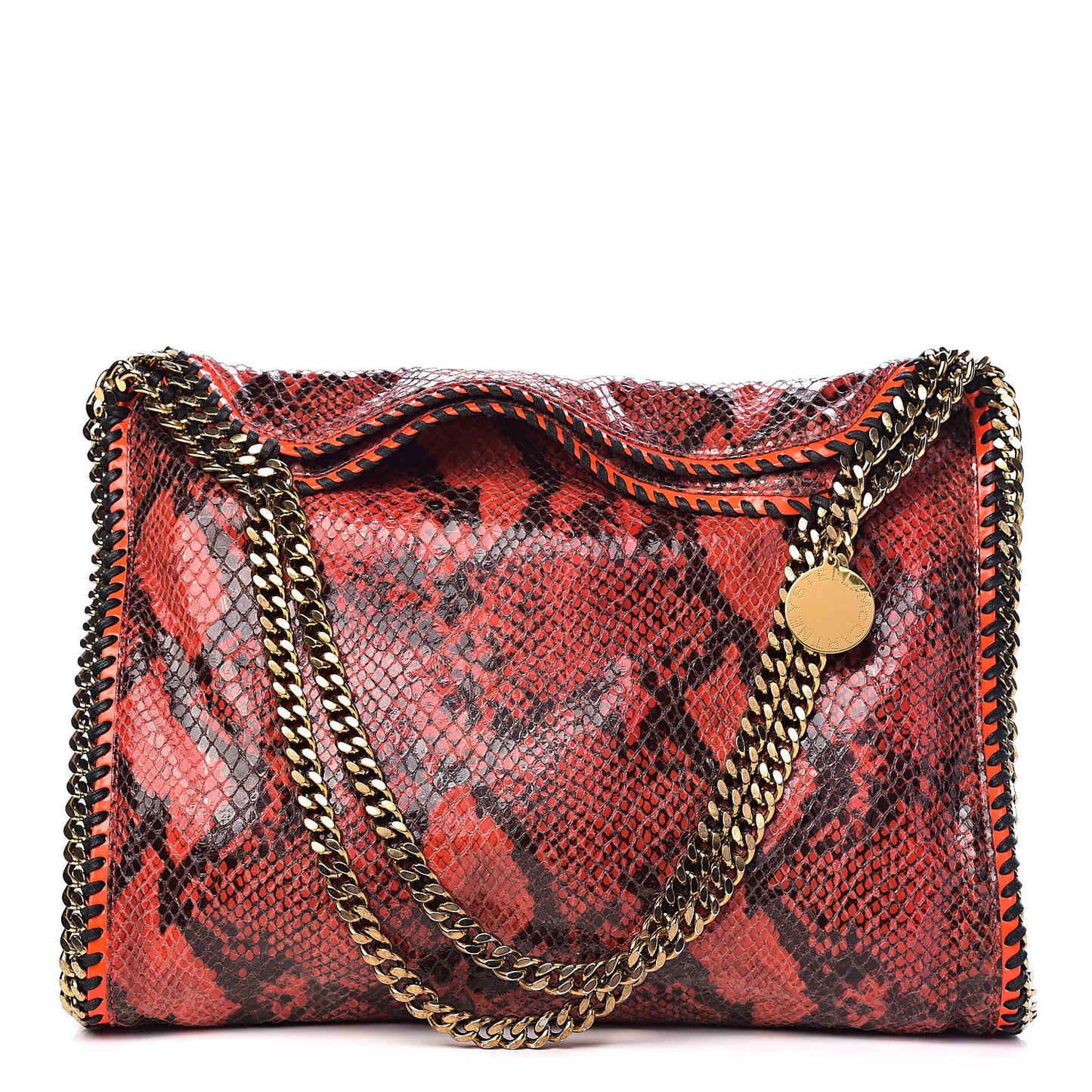 Eco Python Small Falabella Tote Orange