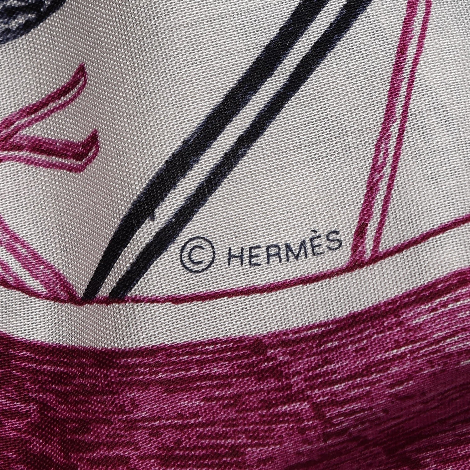 Hermes Wool Silk Route 24 Scarf 140 Marine Cobalt Magenta 7 of 7