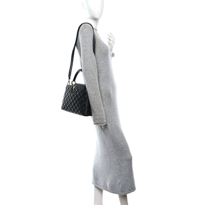 Louis Vuitton Lambskin Quilted Flower Capucines PM Black 2 of 9